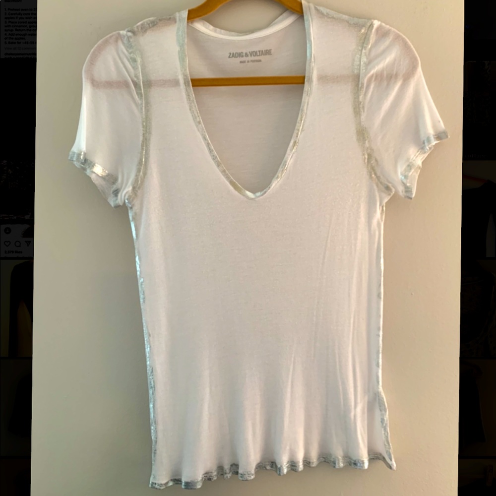 Zadig & Voltaire v-neck white t-shirt